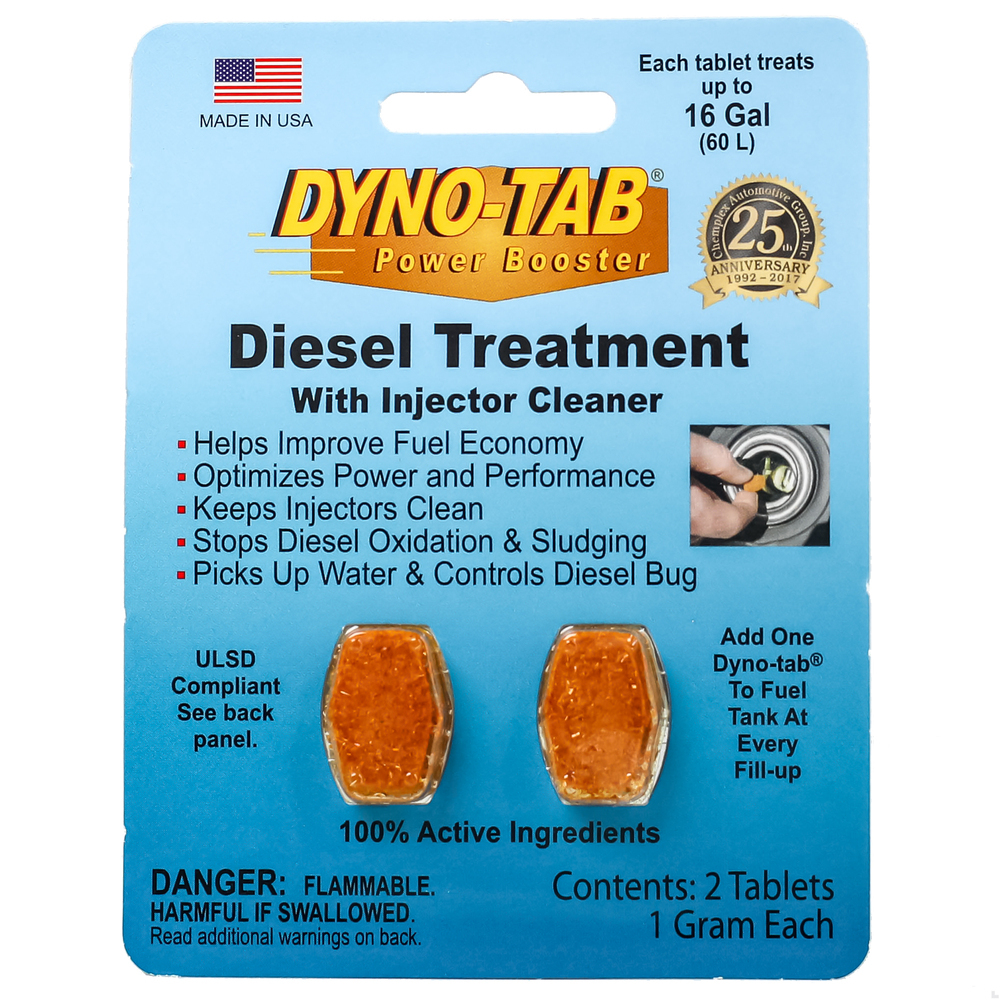 Dyno-tab® Diesel Treatment with Injector Cleaner 45602 | For Diesel Engine ONLY | 2 Tablets Crad 1 Tablet Treats 60 Liters