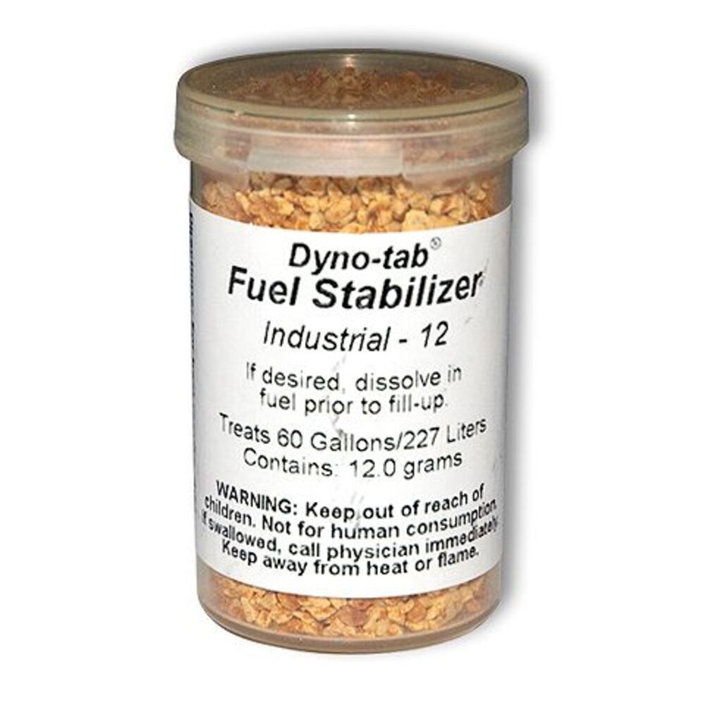 Dyno-tab® Fuel Stabilizer 12-gram Vial 64012 - Fleet & Industrial For gasoline & diesel
 Treats 227 Liters