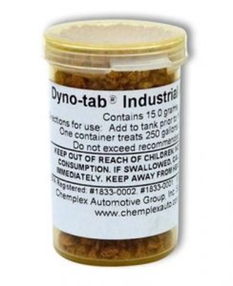 Dyno-tab® Fuel Treatment 15-gram Vial - Fleet & Industrial For gasoline & diesel
 Treats 947 Liters - 45915